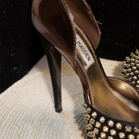 Steve Madden Studded Black Obstcl-s Pumps - Picture 3 of 8
